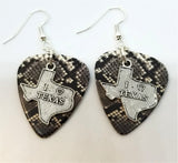 CLEARANCE I Love Texas Charm Guitar Pick Earrings - Pick Your Color