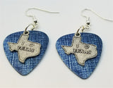 CLEARANCE I Love Texas Charm Guitar Pick Earrings - Pick Your Color