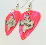 CLEARANCE I Love Texas Charm Guitar Pick Earrings - Pick Your Color