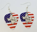 CLEARANCE I Love Texas Charm Guitar Pick Earrings - Pick Your Color