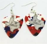 CLEARANCE I Love Texas Charm Guitar Pick Earrings - Pick Your Color