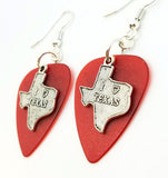 CLEARANCE I Love Texas Charm Guitar Pick Earrings - Pick Your Color