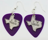 CLEARANCE I Love Texas Charm Guitar Pick Earrings - Pick Your Color