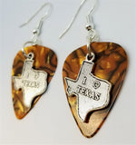 CLEARANCE I Love Texas Charm Guitar Pick Earrings - Pick Your Color