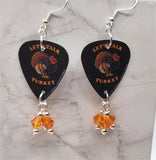 Let's Talk Turkey Guitar Pick Earrings with Orange Swarovski Crystal Dangles