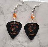 Let's Talk Turkey Guitar Pick Earrings with Orange Swarovski Crystals