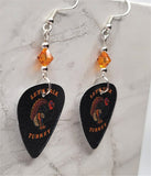 Let's Talk Turkey Guitar Pick Earrings with Orange Swarovski Crystals