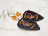 Let's Talk Turkey Guitar Pick Earrings with Orange Swarovski Crystals