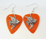 CLEARANCE Angelfish Charm Guitar Pick Earrings - Pick Your Color