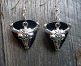 Large Animal Skull Guitar Pick Earrings - Pick Your Color