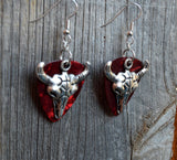 Large Animal Skull Guitar Pick Earrings - Pick Your Color