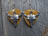 Large Animal Skull Guitar Pick Earrings - Pick Your Color