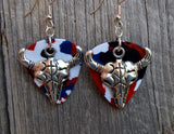 Large Animal Skull Guitar Pick Earrings - Pick Your Color