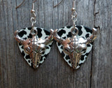 Large Animal Skull Guitar Pick Earrings - Pick Your Color