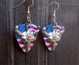 Large Animal Skull Guitar Pick Earrings - Pick Your Color
