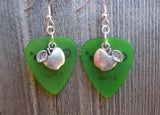 Apple Charm Guitar Pick Earrings - Pick Your Color