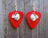 Apple Charm Guitar Pick Earrings - Pick Your Color