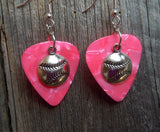 Baseball Charm Guitar Pick Earrings - Pick Your Color