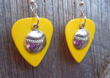 Baseball Charm Guitar Pick Earrings - Pick Your Color