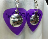 Baseball Charm Guitar Pick Earrings - Pick Your Color