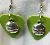 Baseball Charm Guitar Pick Earrings - Pick Your Color