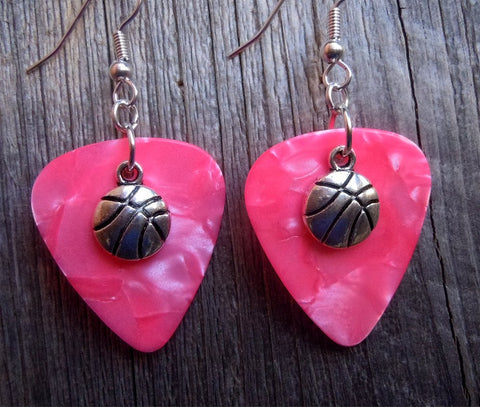 CLEARANCE Basketball Charms Guitar Pick Earrings - Pick Your Color