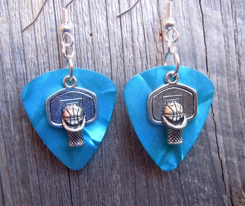 CLEARANCE Basketball Hoop Guitar Pick Earrings - Pick Your Color