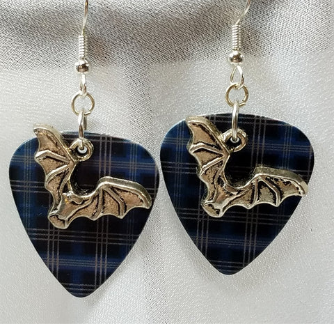 CLEARANCE Bat Charm Guitar Pick Earrings - Pick Your Color
