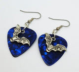 CLEARANCE Bat Charm Guitar Pick Earrings - Pick Your Color