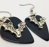 CLEARANCE Bat Charm Guitar Pick Earrings - Pick Your Color