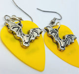 CLEARANCE Bat Charm Guitar Pick Earrings - Pick Your Color