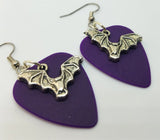 CLEARANCE Bat Charm Guitar Pick Earrings - Pick Your Color