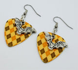 CLEARANCE Bat Charm Guitar Pick Earrings - Pick Your Color