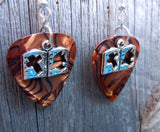 CLEARANCE Bible Charm Guitar Pick Earrings - Pick Your Color