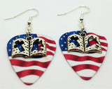 CLEARANCE Bible Charm Guitar Pick Earrings - Pick Your Color