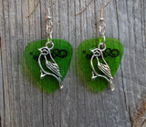 CLEARANCE Bird Charm Guitar Pick Earrings - Pick Your Color