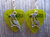 CLEARANCE Bird Charm Guitar Pick Earrings - Pick Your Color