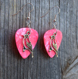 CLEARANCE Bird Charm Guitar Pick Earrings - Pick Your Color