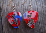CLEARANCE Bird Charm Guitar Pick Earrings - Pick Your Color