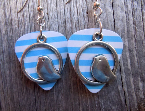 CLEARANCE Chubby Bird Charm Guitar Pick Earrings - Pick Your Color