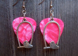 CLEARANCE Bird on a Swing Charm Guitar Pick Earrings - Pick Your Color