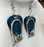 CLEARANCE Bird on a Swing Charm Guitar Pick Earrings - Pick Your Color
