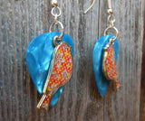 CLEARANCE Orange Bird Charm Guitar Pick Earrings - Pick Your Color