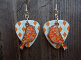 CLEARANCE Orange Bird Charm Guitar Pick Earrings - Pick Your Color