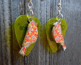 CLEARANCE Orange Bird Charm Guitar Pick Earrings - Pick Your Color