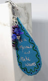 Mermaid Bookmark with Leather, Glass Beads, and Swarovski Crystal Bicones