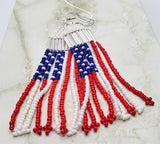 American Flag Brick Stitch Earrings