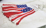 American Flag Brick Stitch Earrings