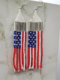 American Flag Brick Stitch Earrings