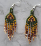 Rich Autumn Colors Petite Brick Stitch Earrings